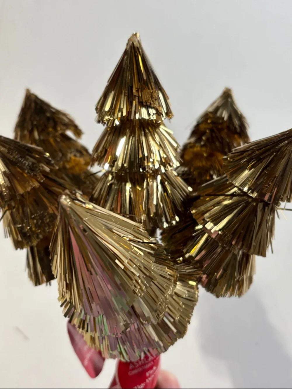 Gold Tinsel Tree Picks in Metallic Gold tree pics NEW SET OF 6 Gold Tinsel pics